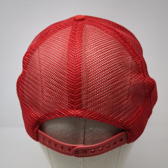 Unbranded Snapback Mesh Back Rope Trucker Hat Solid Red One Size Blank - Picture 6 of 9